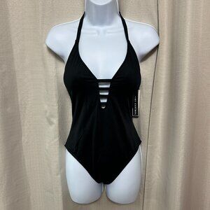 La Blanca Island Goddess Keyhole Halter One Piece Swimsuit Women's Size 8 NWT